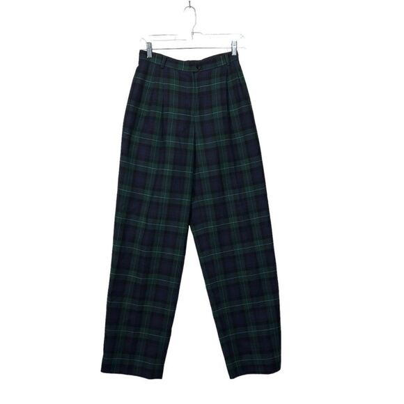 100% Wool high waist  Liz claiborne Plaid lined Academia trousers size 4 - Picture 5 of 16